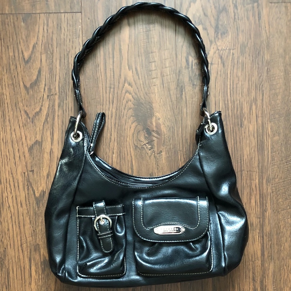 Rosetti black hobo purse with braided strap